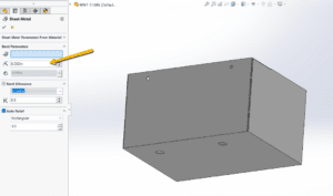 SOLIDWORKS Bend Radius